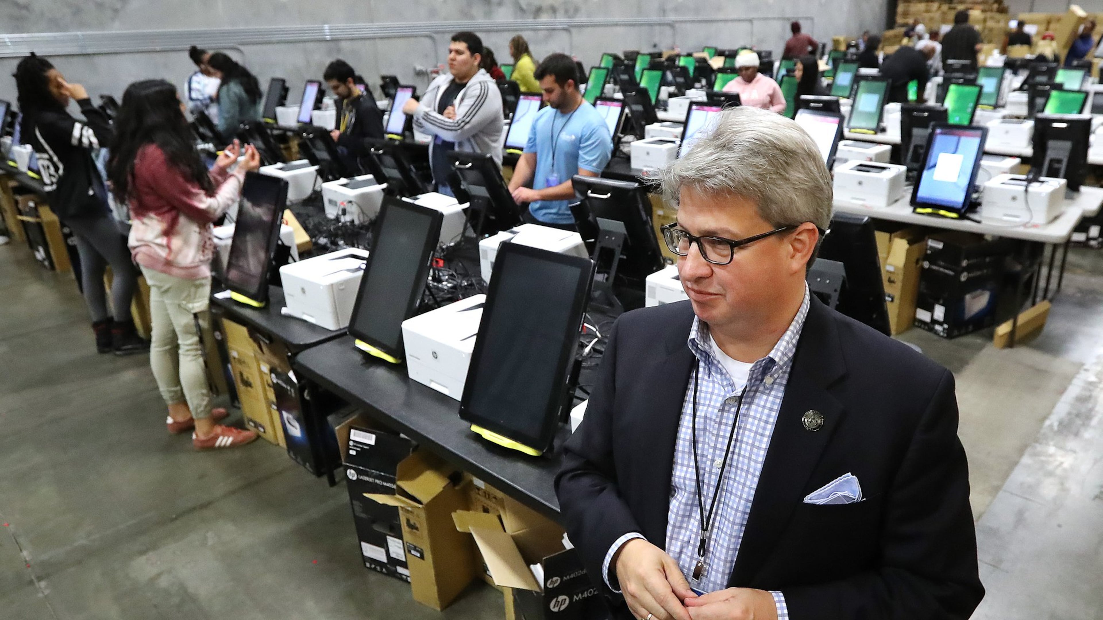 Gabriel Sterling, pictured discussing the state’s new voting machines in January 2020, debunked allegations of fraud in the 2020 election in his role as chief operating officer for the secretary of state's office. (Curtis Compton/AJC 2020)