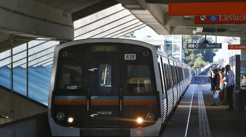A MARTA train pulls into Doraville station. AJC File Photo