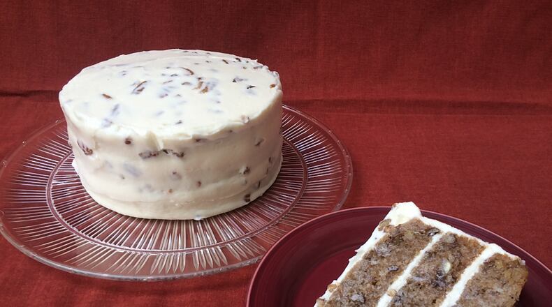The popular version of Hummingbird Cake is a banana-pineapple-spice layer cake with cream cheese frosting. An earlier version, called Dr. Bird Cake, was not a layer cake. Rather, it was baked in a tube pan. That recipe also did not call for cream cheese frosting. / Photo by Ligaya Figueras