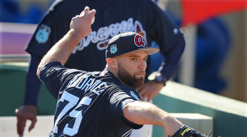Left-hander Paco Rodriguez could be a key piece of the Braves bullpen if he comes back strong from September 2015 Tommy John elbow surgery. (Curtis Compton/ccompton@ajc.com)