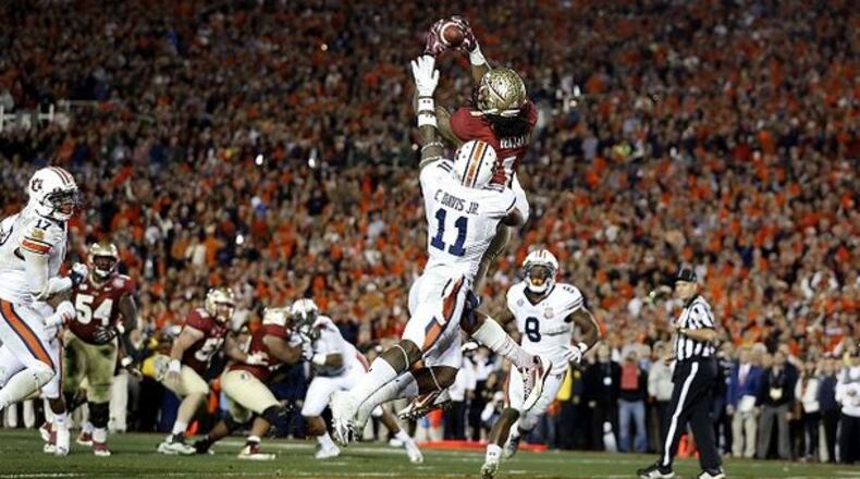 Doug Benc With 13 seconds left, Kelvin Benjamin snatches the winner. With 13 seconds left, Kelvin Benjamin snatches the winner. (Photo by Doug Benc)