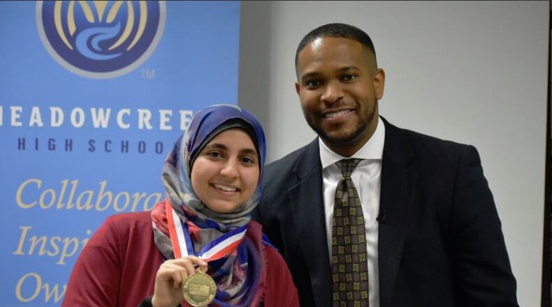 Meadowcreek High senior Hana Awad is a 2019 National Recipient of the Horatio Alger Scholarship. She will receive $25,000 towards becoming a future business and civic leader. Hana will now travel to Washington, DC for the National Scholars Conference. CONTRIBUTED