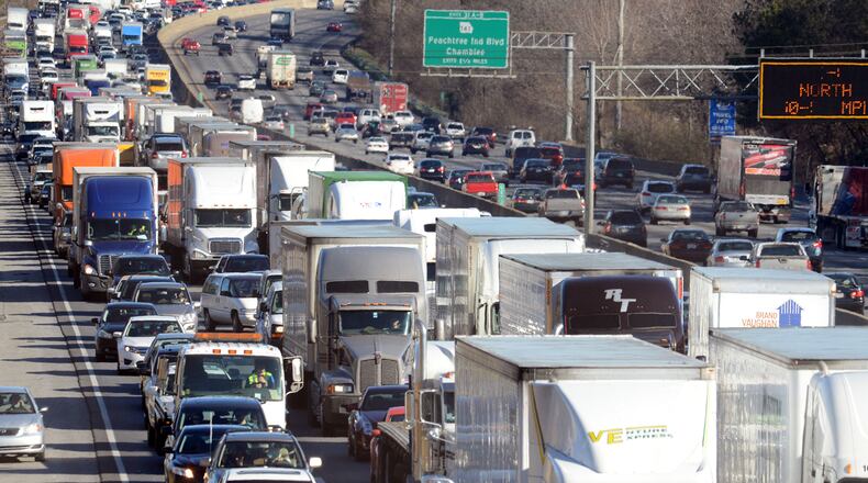 New variable speed limits are to be put in place on the top end of I-285, including this location just west of the Chamblee Dunwoody Road.