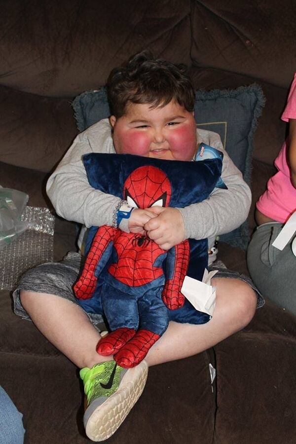 Brantley Dobbs is a fan of superheroes, and Spider-Man has come to visit him more than once — at the hospital and at his home in Hiram. CONTRIBUTED BY DOBBS FAMILY