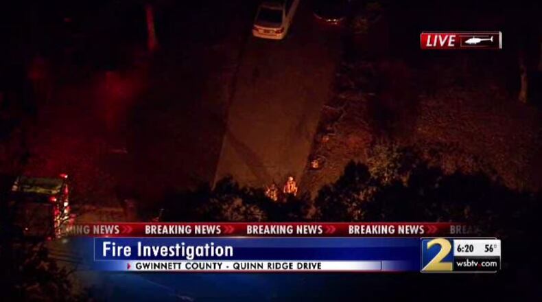 The fire at a two-story home off Quinn Ridge Drive is now out.