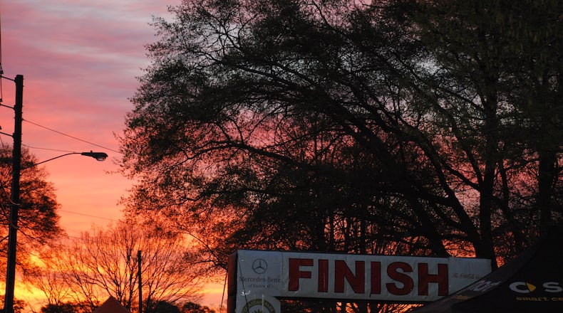 Last year’s triPATHlon finish line. SPECIAL TO THE AJC.