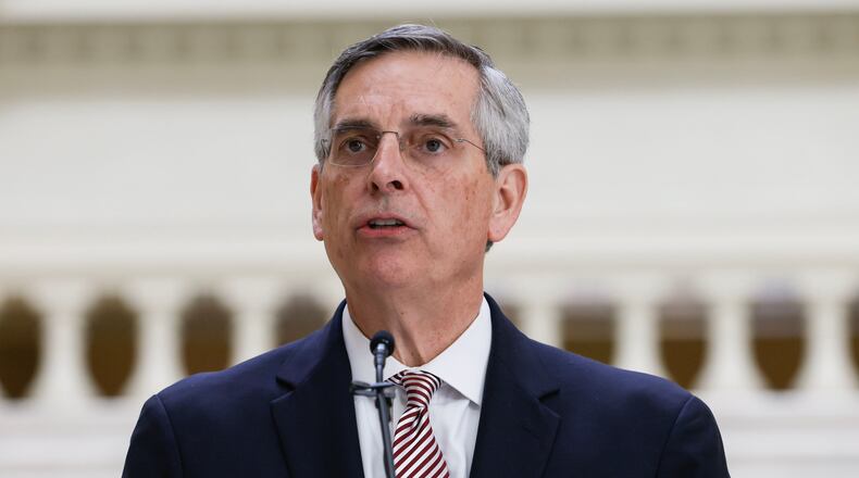 Secretary of State Brad Raffensperger wants to be the next governor of Georgia. He's a Republican. (Natrice Miller/AJC)
