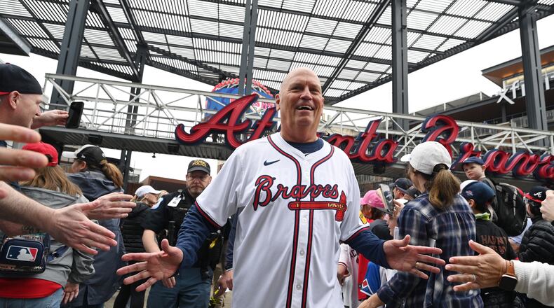 Atlanta Braves manager Brian Snitker participates in Braves Fest Opening Rally at The Battery Atlanta, Saturday, January 27, 2024, in Atlanta. (Hyosub Shin / Hyosub.Shin@ajc.com)
