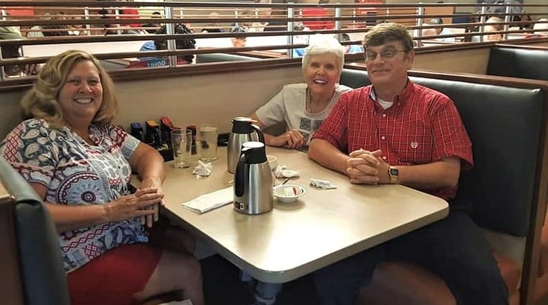 The late Ellen Partridge with former students Patti Keeble Manion and Joseph Jarrell, both of whom credit her with inspiring them to also become teachers. (Courtesy photo)