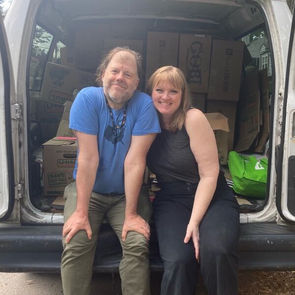 Henry Owings (left) and Stephanie Quinn Jackson acquired Barbara McKenzie's archive in 2025. Drawn by the photographer's musician pictures, they were surprised that striking Cabbagetown documentary images were included, too. (Courtesy of Stephanie Quinn Jackson)