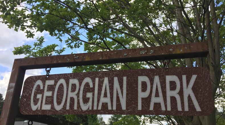 Georgian Park, which provides access to the Kedron Village Shopping Center in Peachtree City, will take about three weeks to repave. Jill Howard Church for the AJC