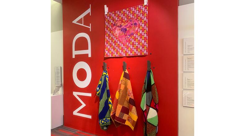 Blankets on display as part of the Welcome Blankets exhibit at MODA. / Courtesy of MODA