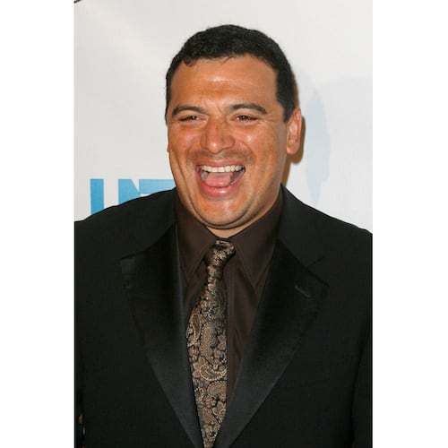 FILE - Actor and comedian Carlos Mencia arrives at the 23rd Annual Imagen Awards, Aug. 21, 2008, in Beverly Hills, Calif. (AP Photo/Gus Ruelas, File)