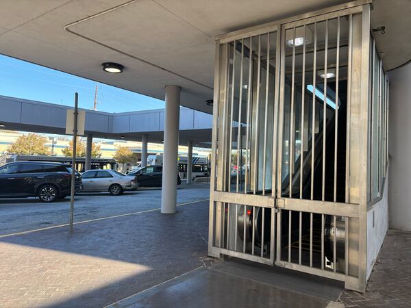 One of the entrances to the King Memorial station was bolted shut Wednesday morning.