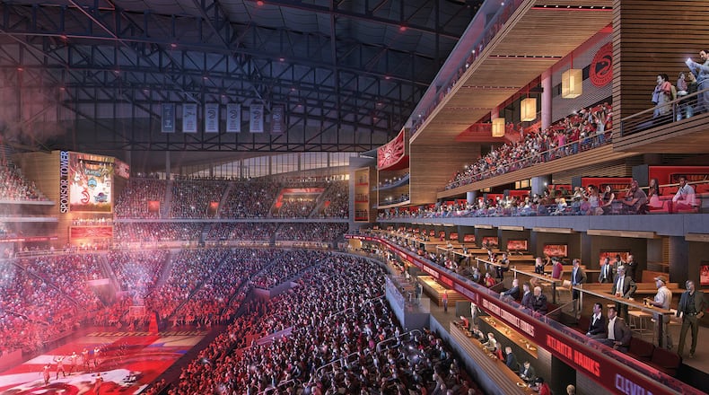 A rendering of a renovated Philips Arena.