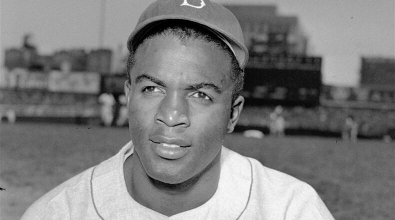 Dodgers outfielder Jackie Robinson in 1948. (AP Photo)