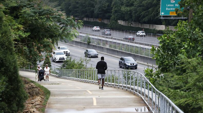 PATH400 runs along Ga. 400 and, once complete, will provide a 5.2-mile greenway through Buckhead. A new section of PATH400 through Buckhead is expected to open in October. BOB ANDRES / BANDRES@AJC.COM