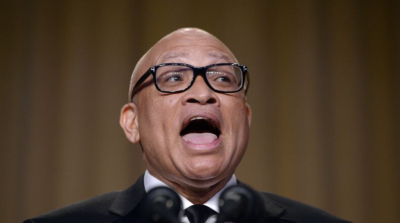 WASHINGTON, DC - APRIL 30: (AFP OUT) Comedian Larry Wilmore speaks during the White House Correspondents' Association annual dinner on April 30, 2016 at the Washington Hilton hotel in Washington.This is President Obama's eighth and final White House Correspondents' Association dinner (Photo by Olivier Douliery-Pool/Getty Images)
