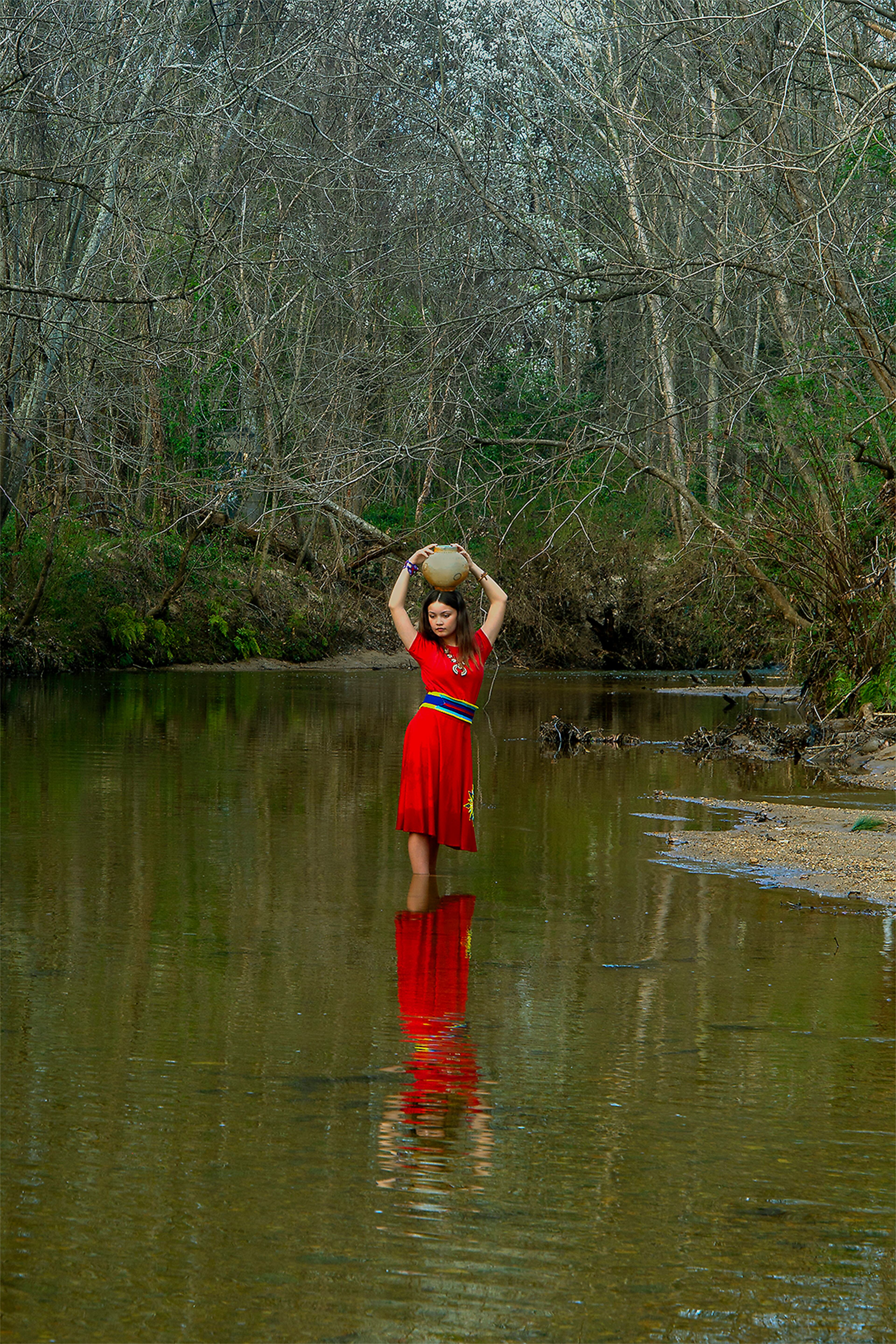 Rose M. Barron's photograph "The Water Bearer," dye sublimation print on poplin, 72 inches by 48 inches. (Courtesy of Rose M. Barron)