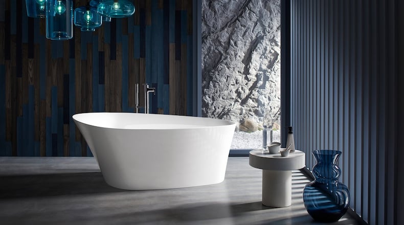 Freestanding baths give you the freedom of placing the fixture in the middle of your bathroom, making it the focal point. (Kohler)