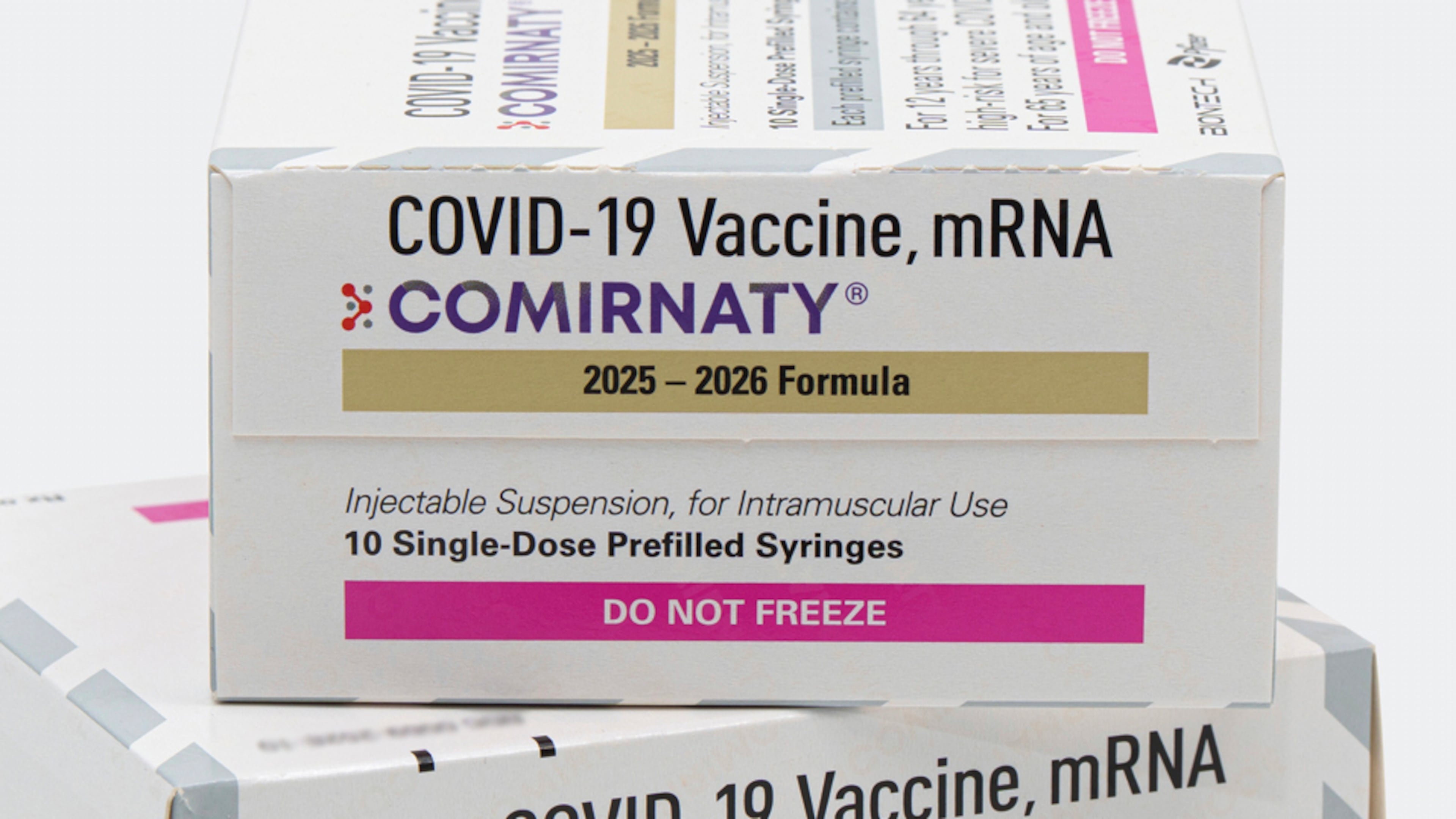 Updated COVID-19 boosters are ready — including Pfizer's vaccine Comirnaty — but big Georgia pharmacies may require a prescription to administer the vaccine and public health clinics are unlikely to give the booster until the vaccine committee meets and makes its recommendation. (Pfizer via AP)