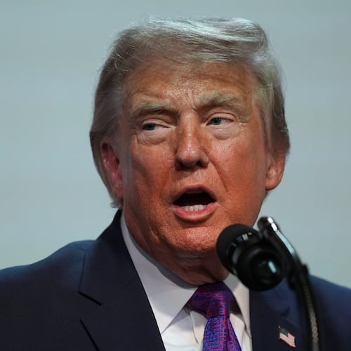 President Donald Trump speaks about prescription drug prices in the South Court Auditorium in the Eisenhower Executive Office Building on the White House campus, Monday, May 18, 2026, in Washington. (AP Photo/Julia Demaree Nikhinson)