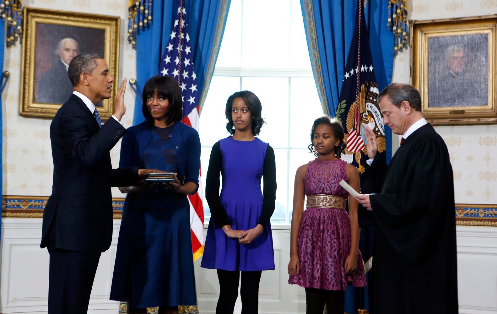 Michelle Obama, daughters dress up for inauguration