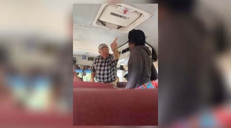 A Morgan County School bus driver was caught on video pushing two young children during a dispute on Friday, Sept. 9. (Facebook)