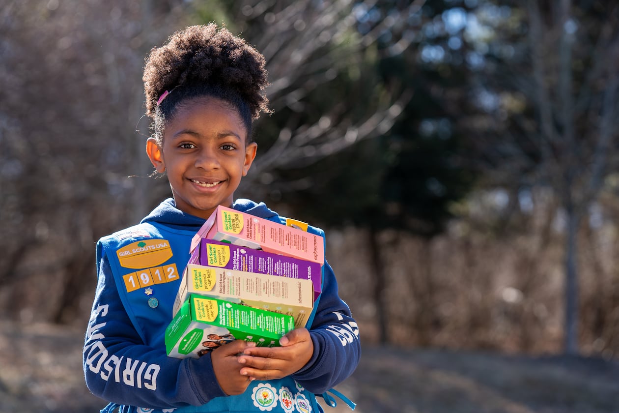 Girl Scout Cookies are here, and the new cookie, Exploremores, features three Atlanta-area Girl Scouts on the box. Cookies are $6 a box, the same price as last year. Proceeds go back into the organization and troops to help offset the cost of activities and service projects. (Courtesy of Girl Scouts of Greater Atlanta)