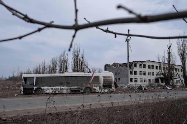 In this photo provided by Ukraine's 93rd Kholodnyi Yar Separate Mechanized Brigade press service, a view of Pokrovsk, the site of heavy battles with Russian troops, in the Donetsk region, Ukraine, Thursday, March 13, 2025. (Iryna Rybakova/Ukraine's 93rd Mechanized Brigade via AP)