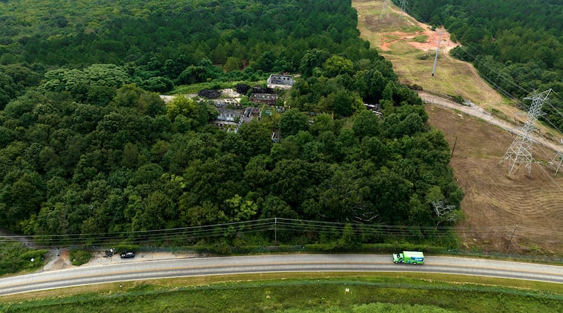 A aerial photograph of the planned site for the Atlanta public safety training center at the old Atlanta prison farm in DeKalb County. (Hyosub Shin/Atlanta Journal-Constitution/TNS)