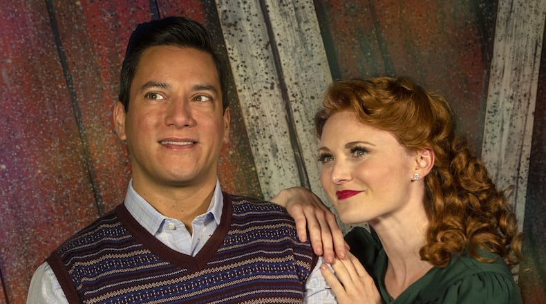 City Springs Theatre’s production of the 1940s Irving Berlin musical “Holiday Inn” features Nicholas Rodriguez and Hayley Podschun. CONTRIBUTED BY MASON WOOD