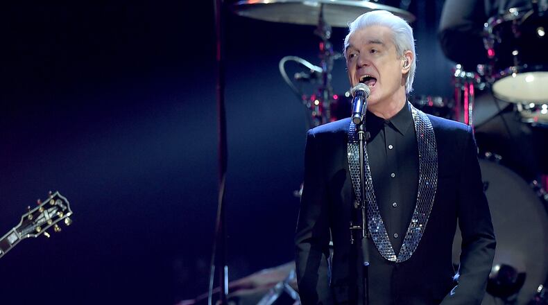 NEW YORK, NEW YORK - APRIL 08: David Byrne performs at the 31st Annual Rock And Roll Hall Of Fame Induction Ceremony at Barclays Center on April 8, 2016 in New York City. (Photo by Theo Wargo/Getty Images)