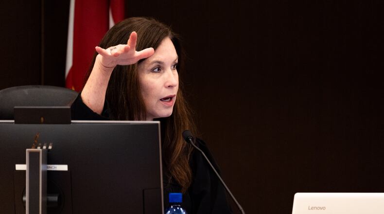 Fulton County Superior Court Judge Paige Reese Whitaker speaks during her first hearing as judge in the ongoing “Young Slime Life” gang trial in Atlanta. File photo. (Seeger Gray / AJC)