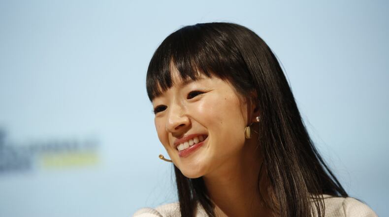 June 30, 2017 - Italia - Japanese writer Marie Kondo during her speech at the XXIX International Book Fair on May 14, 2016 in Turin, Italy. (Marco Piraccini/Mondadori Portfolio/Zuma Press/TNS)