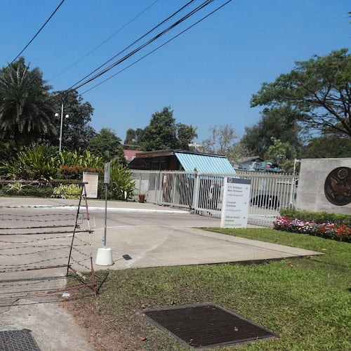 FILE - This shows U.S. Embassy in Yangon, Myanmar, on Feb. 13, 2021. (AP Photo, File)