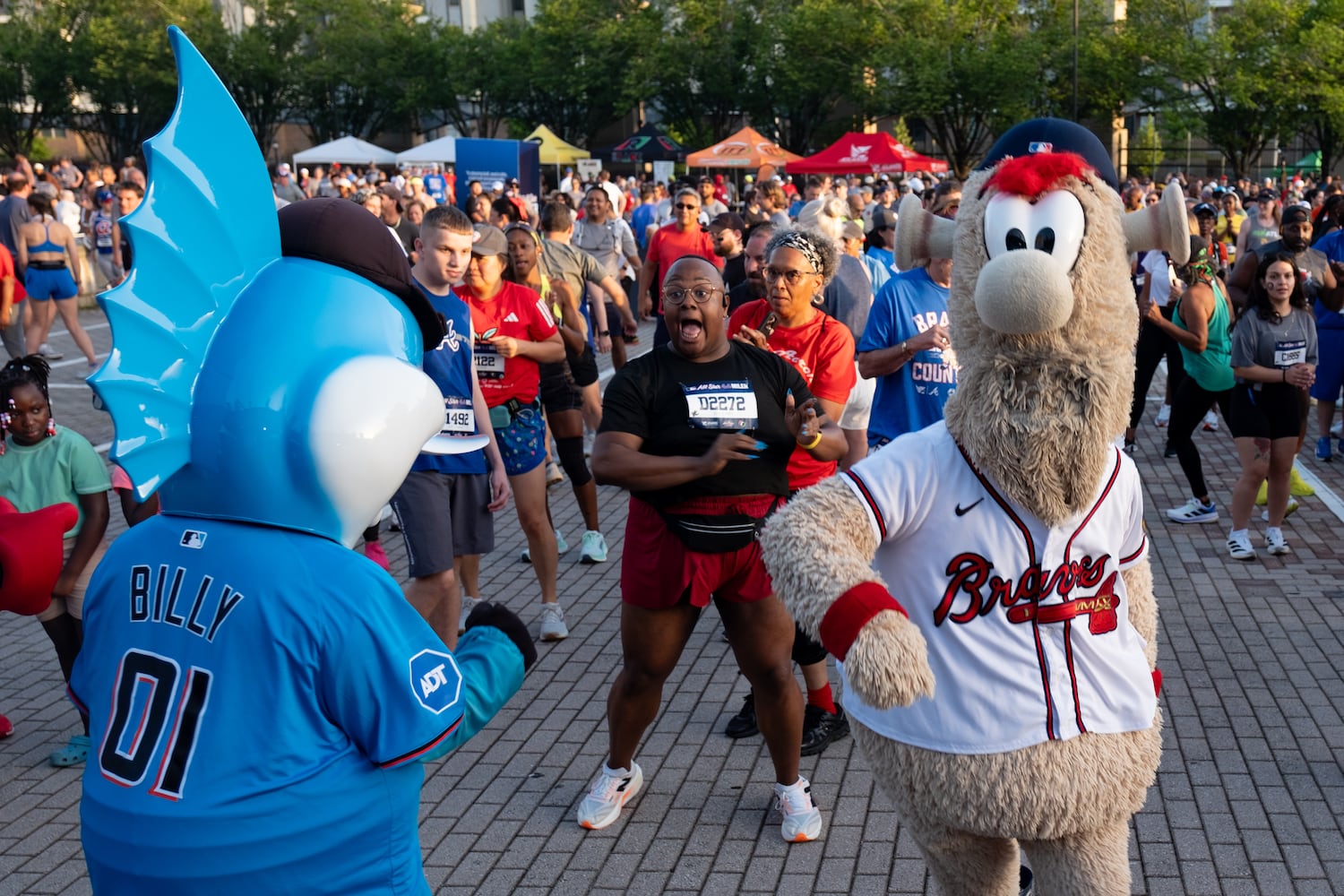Runners warm up before the MLB All-Star 4.4 Miler in Atlanta on Sunday, July 13, 2025.   Ben Gray for the Atlanta Journal-Constitution