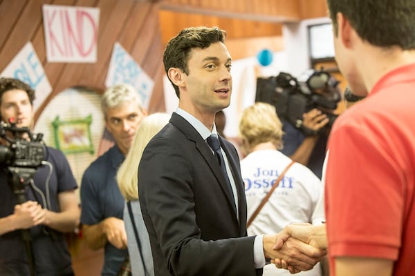 In this 2017 file photo, Jon Ossoff, then a Democratic candidate for Congress, meets with his supporters and volunteers at the Sandy Springs Canvass Launch for his final day on the campaign trail. (Chad Rhym/AJC)