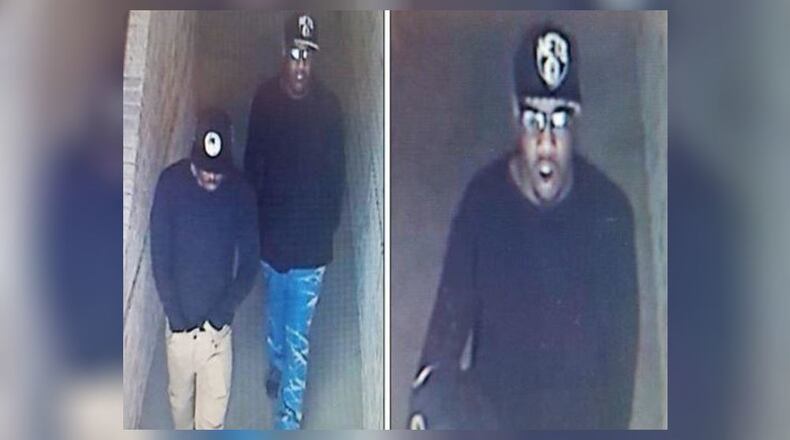 Surveillance footage shows two men who Gwinnett County police are seeking in connection with an armed robbery of a pharmacy near Norcross.