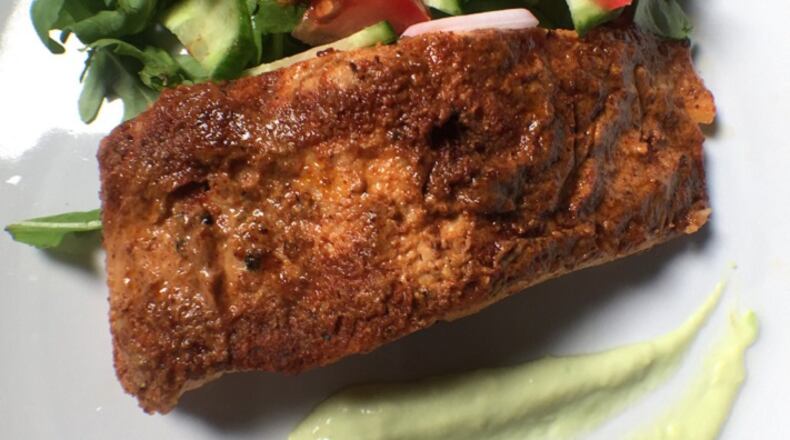 Ancho-spiced Salmon with Avocado Crema. (Susan Selasky/Detroit Free Press/TNS)