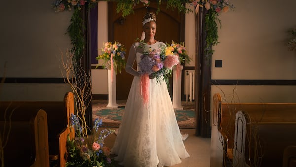 Heather Headley as Helen Decatur at Oakhurst Presbyterian Church in Decatur during the Season 5 finale of "Sweet Magnolias." (Courtesy of Netflix. © 2026)