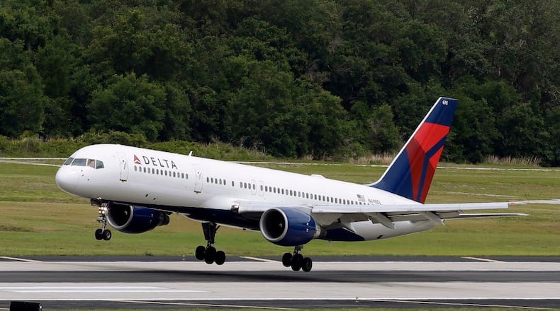 A Delta flight (not pictured, but it involved a 757) from Atlanta to Seattle made an emergency landing Monday at Salt Lake City Airport after one of its engines failed, according to reports.