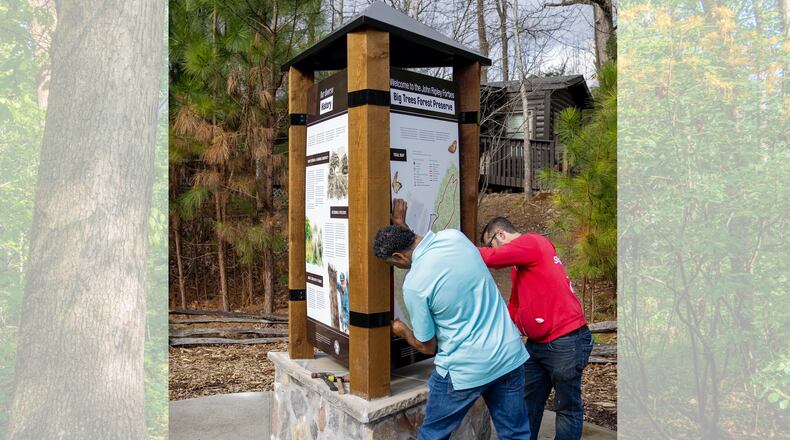 Sandy Springs recently installed a new kiosk at Big Trees Forest Preserve. (Courtesy City of Sandy Springs)