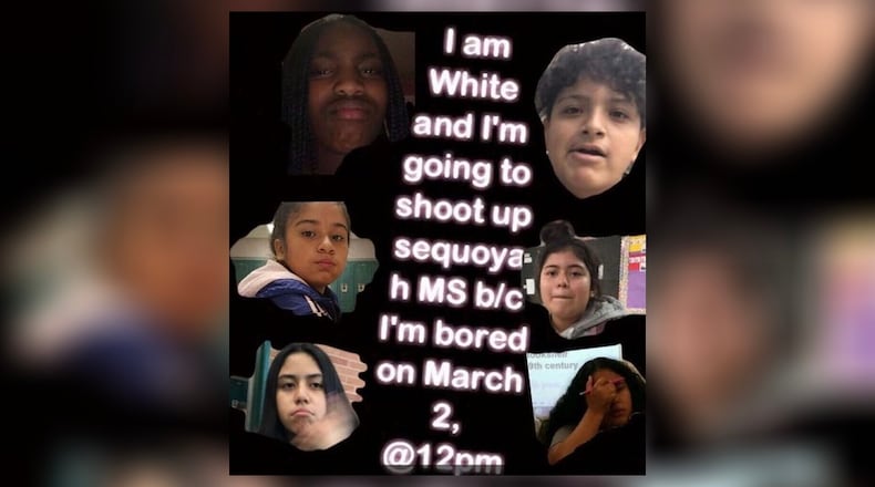 A threat sent through social media targeting Sequoyah Middle School.