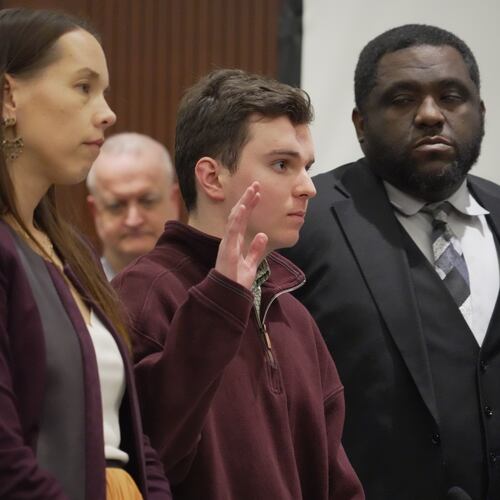 Austin Thompson is sworn in during a hearing in Wake County Superior Court on Wednesday, Jan. 21, 2026, in Raleigh, N.C. (AP Photo/Allen G. Breed)