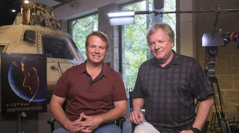Mark and Rick Armstrong, sons of Neil Armstrong, visited the Fernbank Science Center in Atlanta on Oct. 9, ahead of the “First Man” movie release. ALYSSA POINTER / ALYSSA.POINTER@AJC.COM