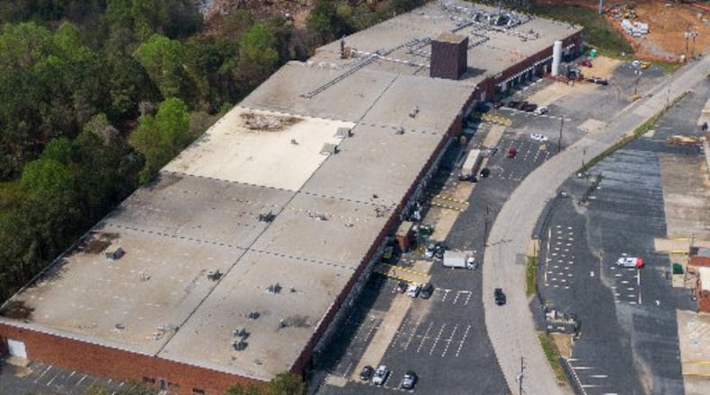 Aerial view shows The Sterigenics plant in Smyrna on Thursday. Cobb County Commission Chairman Mike Boyce signed an emergency authorization Wednesday, allowing Sterigenics to reopen on a limited basis. The plant had been closed since August pending the re-issuance of local and state permits. (Hyosub Shin / Hyosub.Shin@ajc.com)