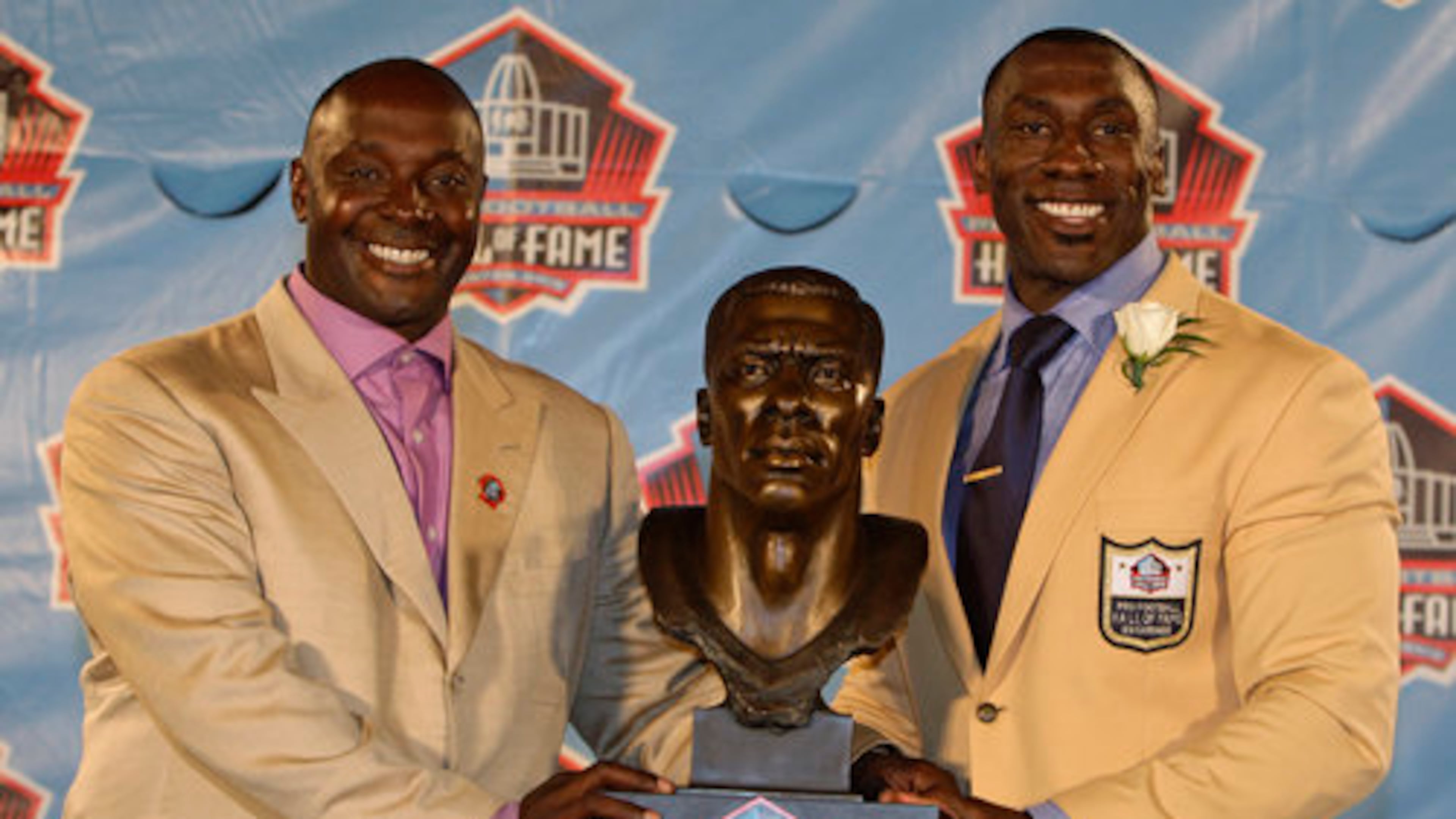 South Georgia native Sterling Sharpe (left) was on hand when his brother, Shannon Sharpe, was inducted into the Pro Football Hall of Fame. (File/AP)