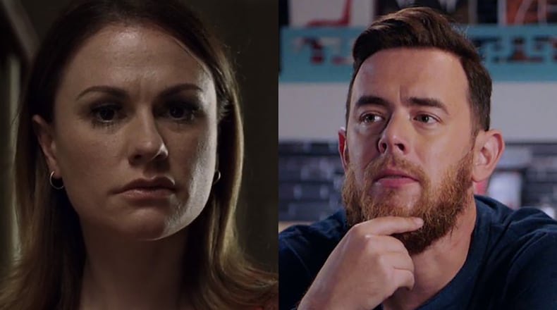 Anna Pacquin and Colin Hanks star in a new Peacock series "A Friend of the Family' that is shooting in Atlanta. PUBLICITY PHOTOS
