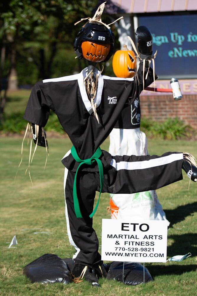Scarecrows line Main Street in Kennesaw